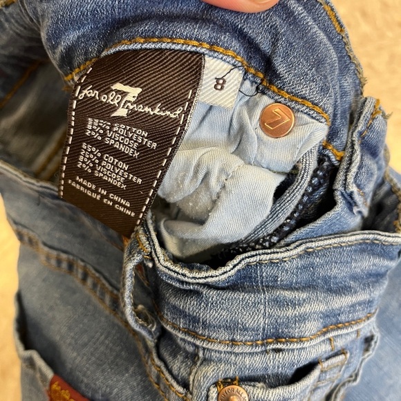 7 For All Mankind Kids Dark Wash "Slimmy" Jeans Size 8 - Picture 6 of 7